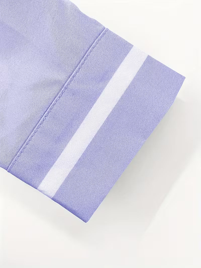 Men’s Long Sleeve Shirt with Grandad Collar and Chest Pocket