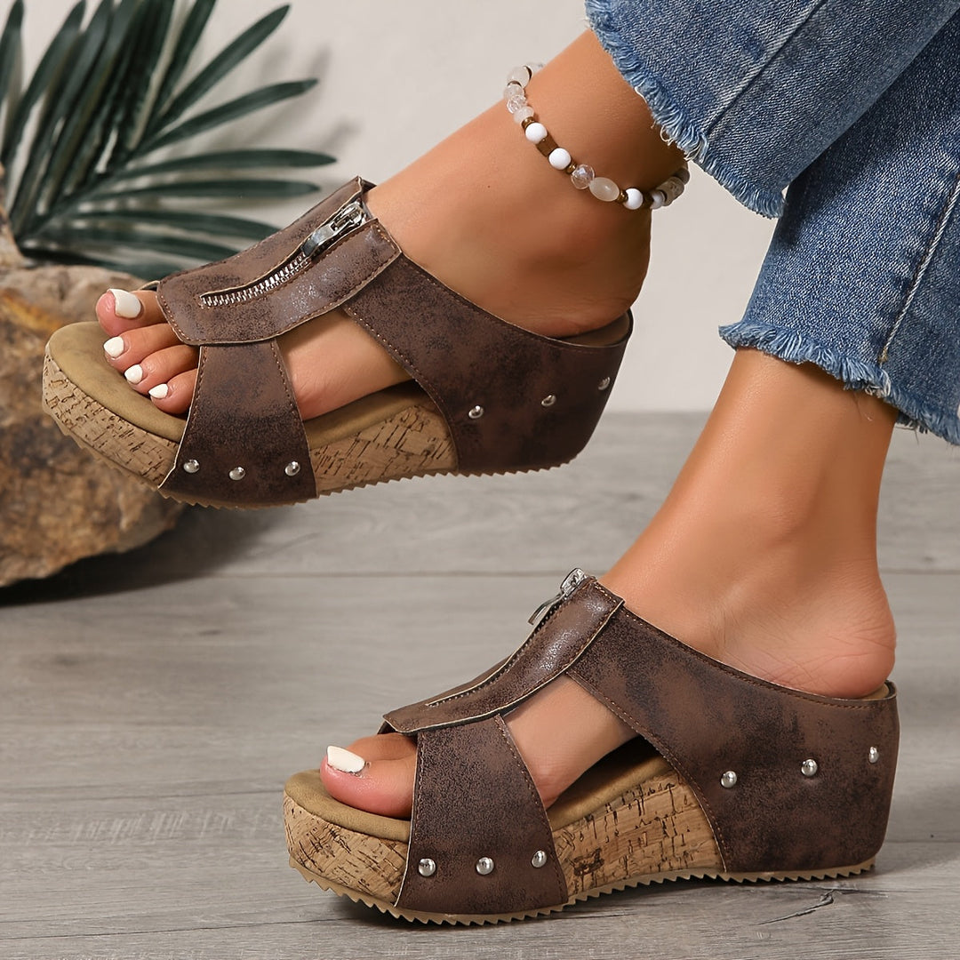 Vera | Women's Platform Slip-On Wedge Sandals for Walking