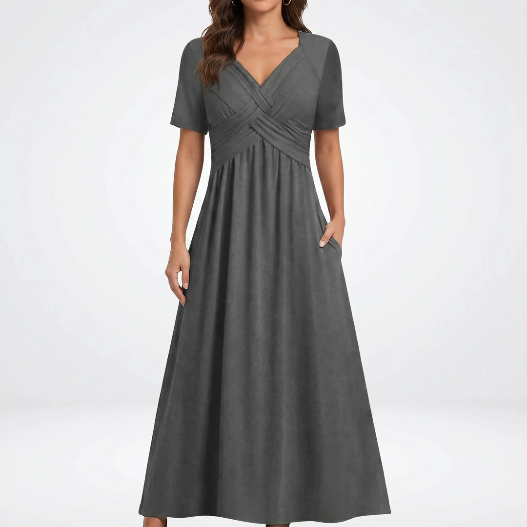 AuraDress - Short Sleeve Midi Dress