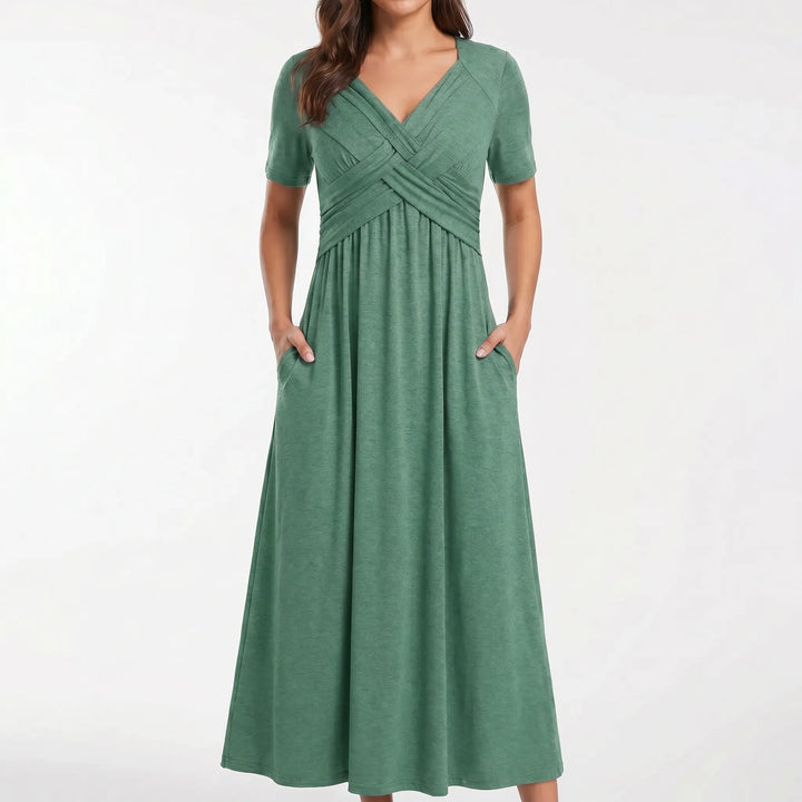 AuraDress - Short Sleeve Midi Dress