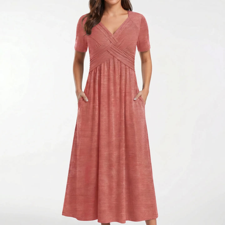 AuraDress - Short Sleeve Midi Dress