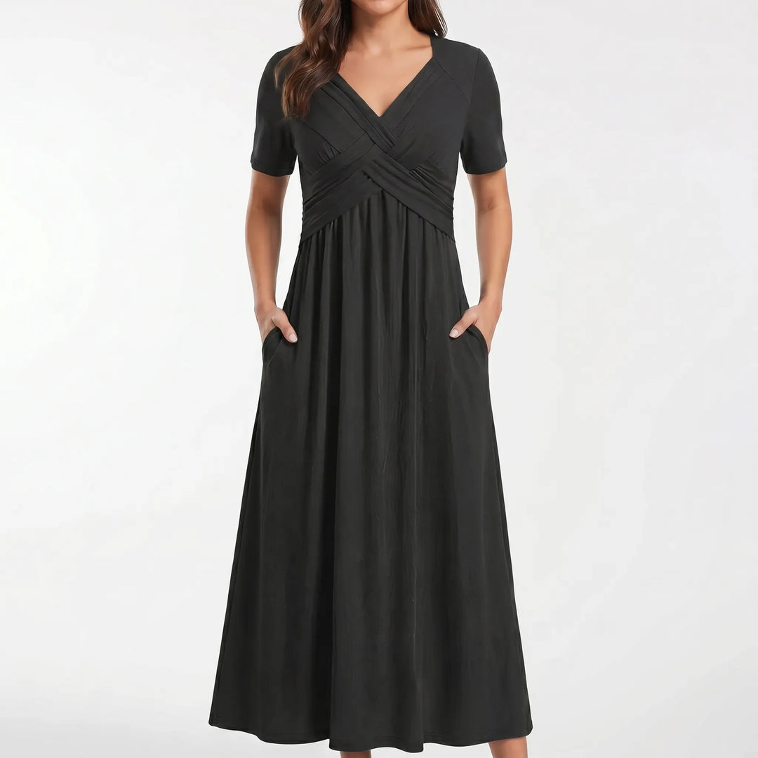 AuraDress - Short Sleeve Midi Dress