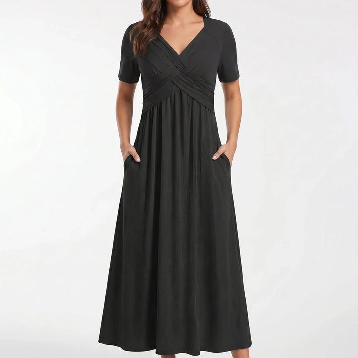AuraDress - Short Sleeve Midi Dress