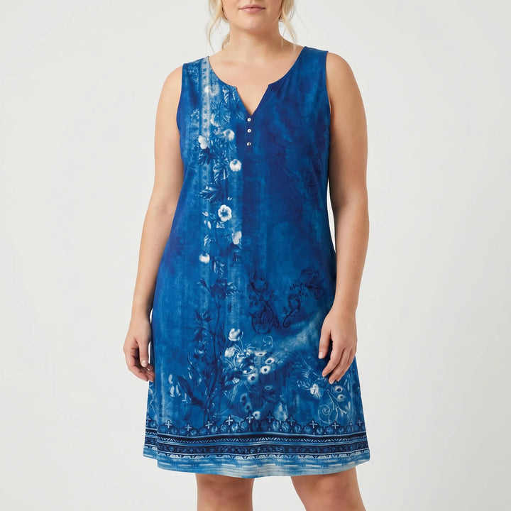 Blossante - Sleeveless Floral Print Midi Dress
