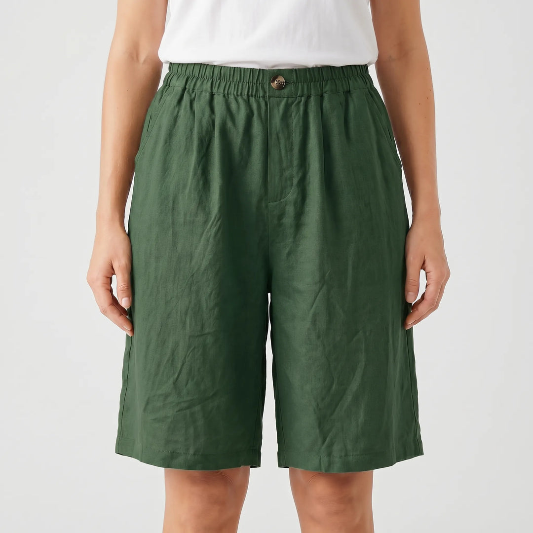 Breezon - Relaxed Mid-Thigh Elastic Waist Shorts