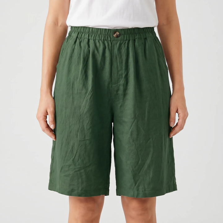 Breezon - Relaxed Mid-Thigh Elastic Waist Shorts