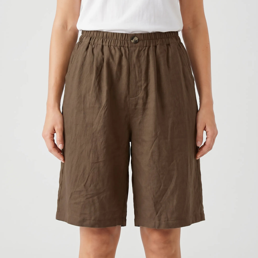 Breezon - Relaxed Mid-Thigh Elastic Waist Shorts