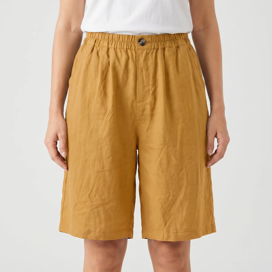 Breezon - Relaxed Mid-Thigh Elastic Waist Shorts