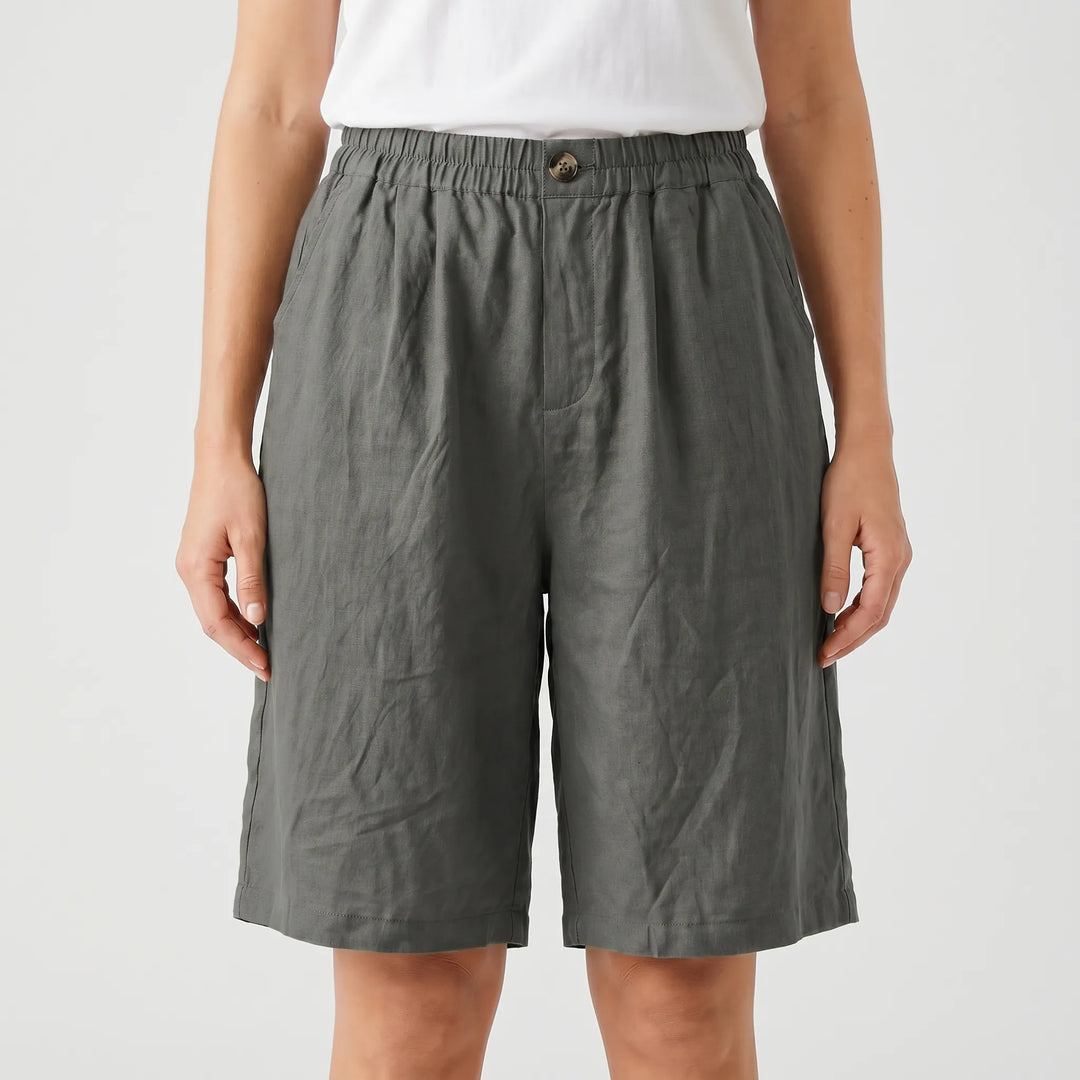 Breezon - Relaxed Mid-Thigh Elastic Waist Shorts