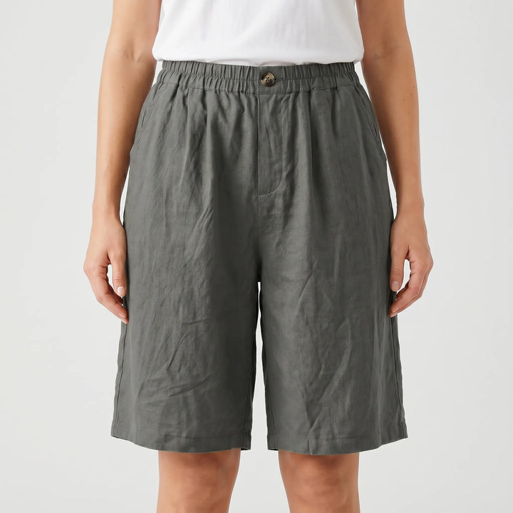 Breezon - Relaxed Mid-Thigh Elastic Waist Shorts