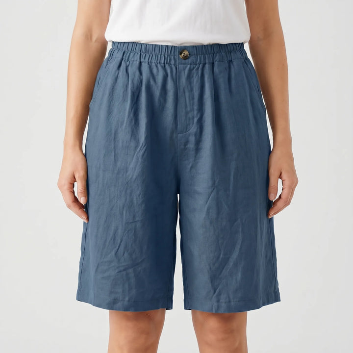 Breezon - Relaxed Mid-Thigh Elastic Waist Shorts