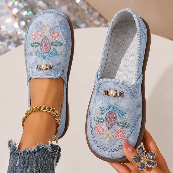 Willow | Women's Embroidered Floral Loafers