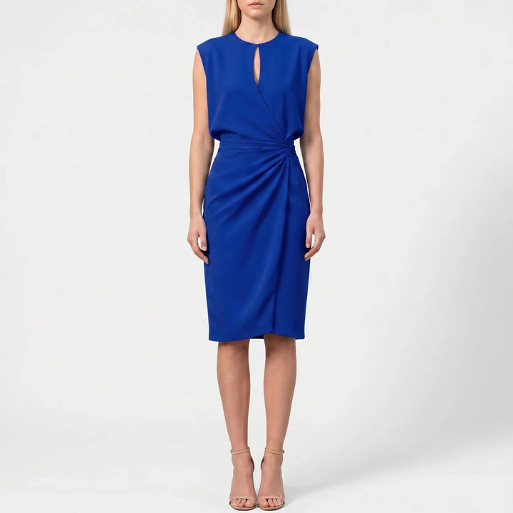 Clarvene - Sleeveless Ruched Midi Dress