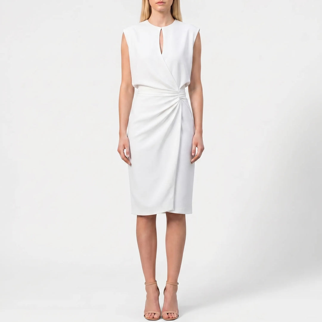 Clarvene - Sleeveless Ruched Midi Dress