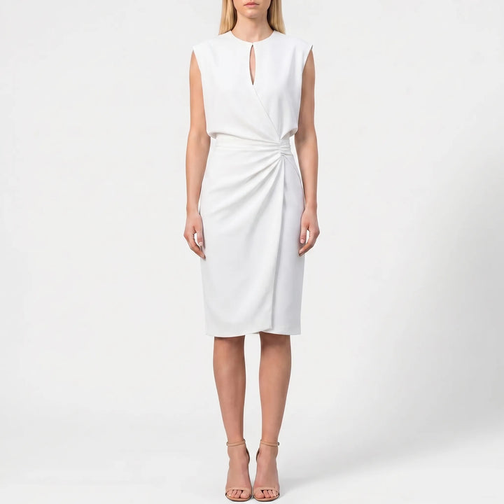 Clarvene - Sleeveless Ruched Midi Dress