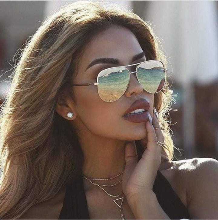 Designer Aviator Sunglasses with Gradient Lenses