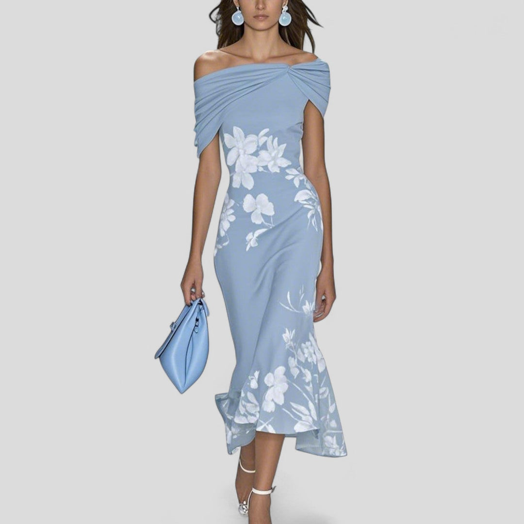 Floravia - Off-Shoulder Floral Midi Dress