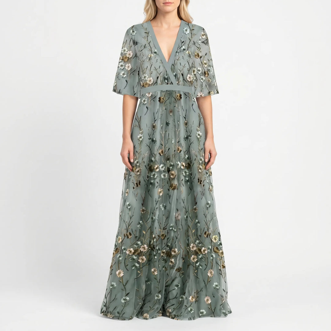 Florielle - Floral Embroidered Maxi Dress