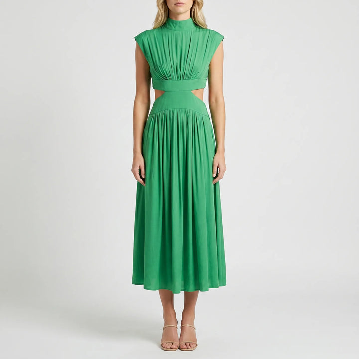 Florisse - High-Neck Cut-Out Midi Dress