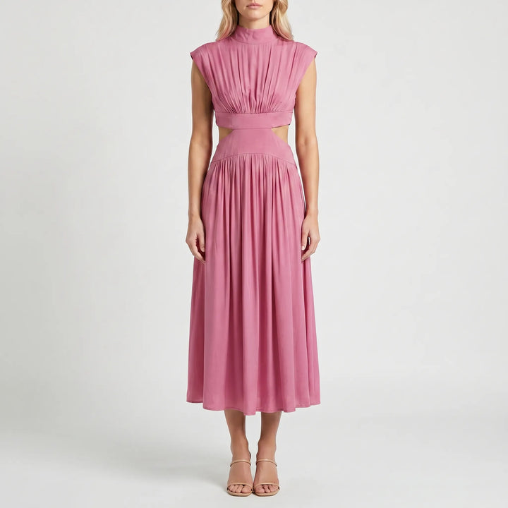 Florisse - High-Neck Cut-Out Midi Dress