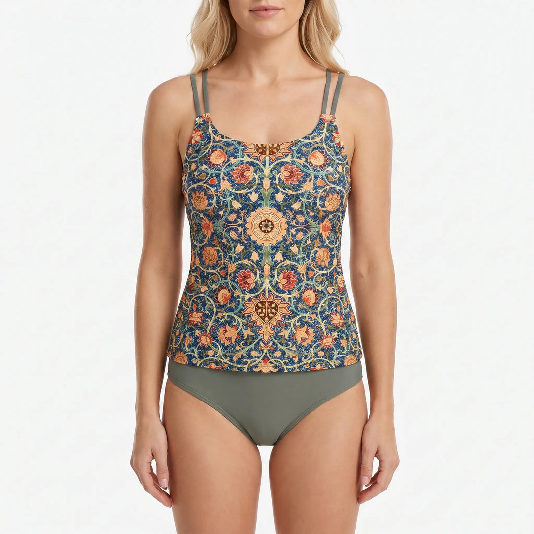 Floriven - Printed Tankini Two-Piece Swimsuit