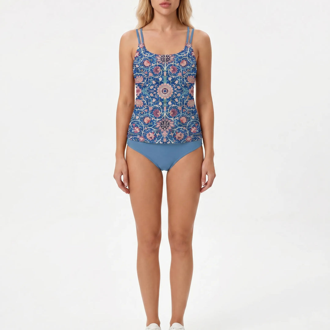 Floriven - Printed Tankini Two-Piece Swimsuit