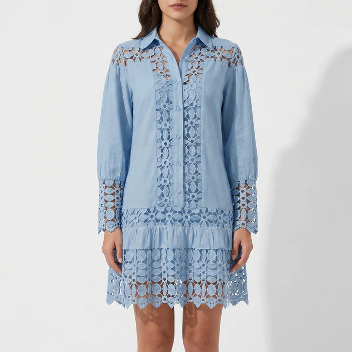 Lacelline - Long-Sleeved Mini Dress