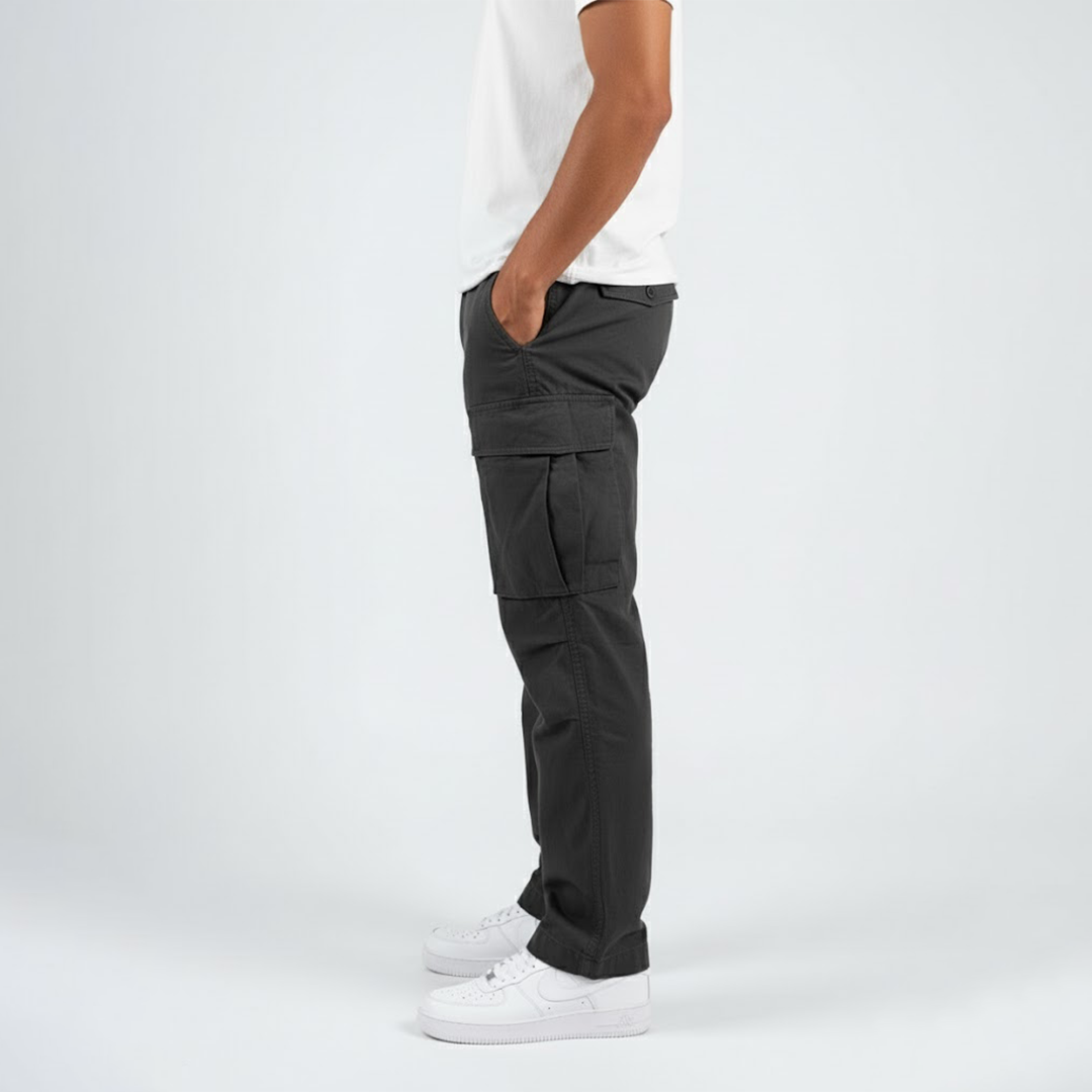 Men’s Cargo Pants with Side Pockets and Relaxed Fit