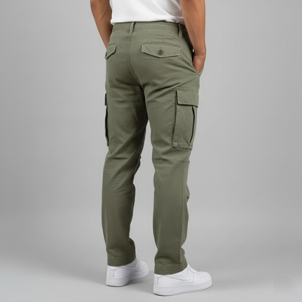 Men’s Cargo Pants with Side Pockets and Relaxed Fit