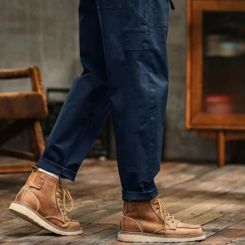 Men’s Cargo Relaxed Pants with Flap Pockets and Drawstring Waist