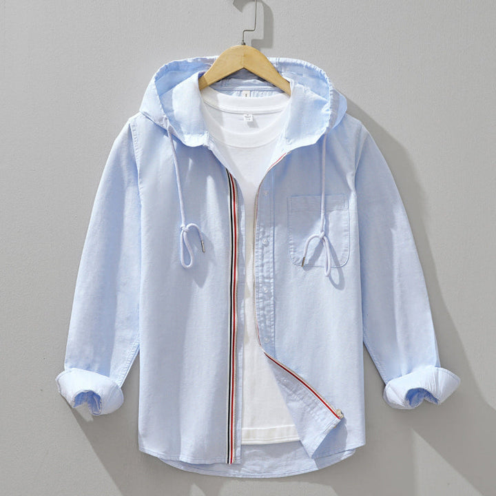 Men’s Casual Hoodie with Draped Front and Drawstring Hood