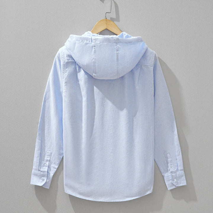Men’s Casual Hoodie with Draped Front and Drawstring Hood