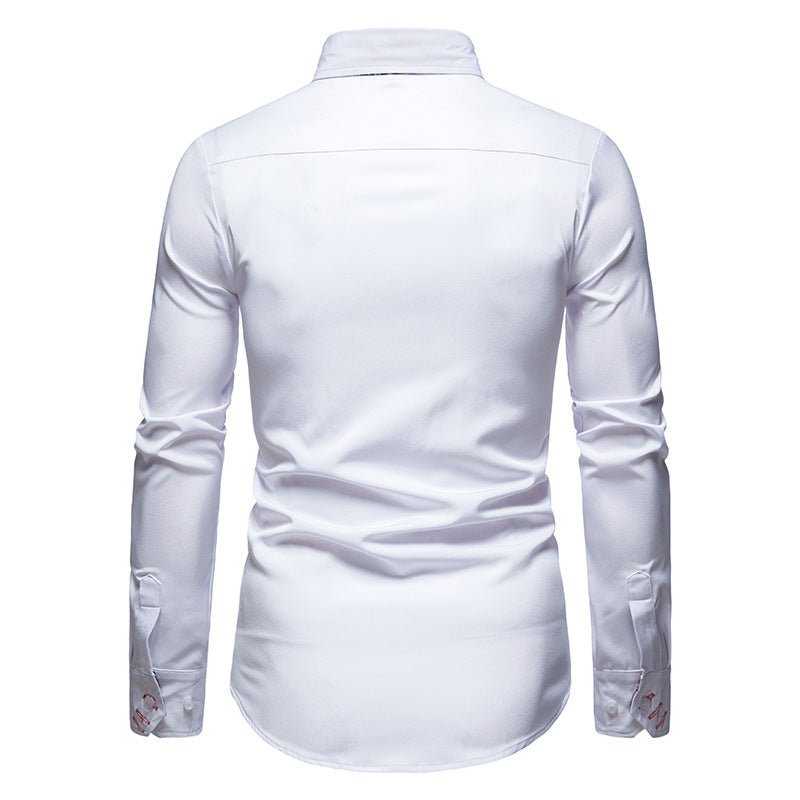 Men’s Long Sleeve Shirt with Classic Fit and Floral Detailing