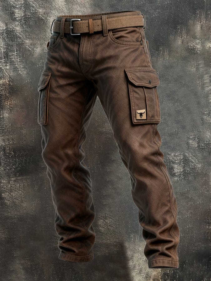 Men’s Utility Pants with Multiple Pockets and Reinforced Stitching