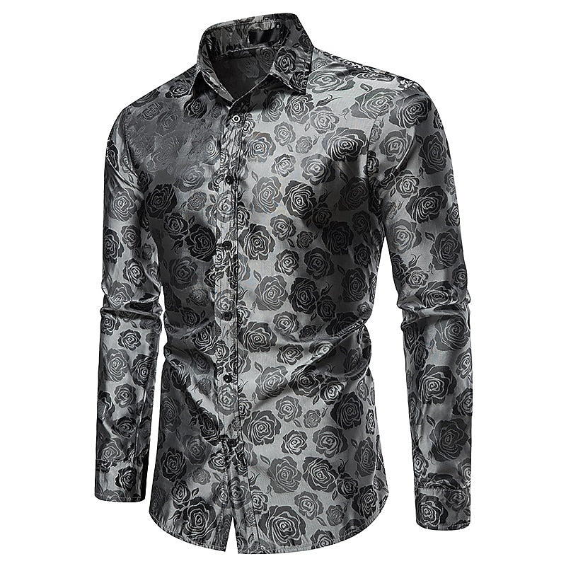 Men’s Long Sleeve Shirt with Gloss Finish and Tailored Shape