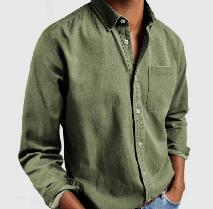 Men’s Long Sleeve Shirt with Classic Button-Down