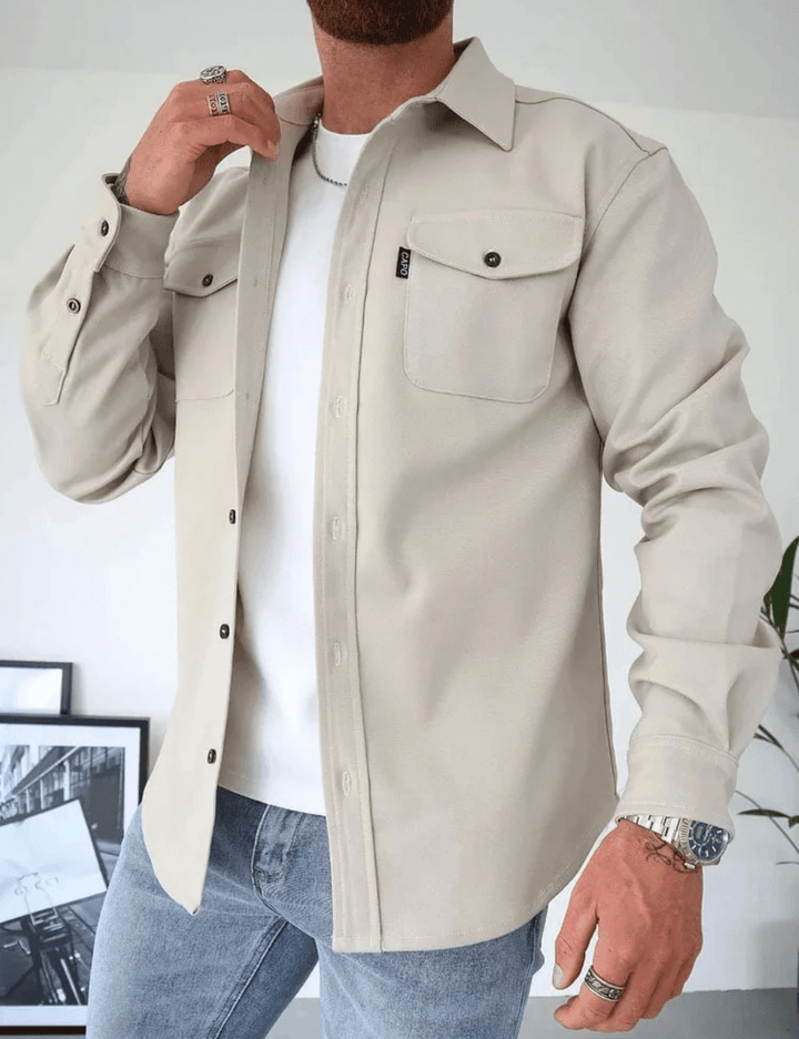 Men’s Autumn Shirt with Modern Fit and Fabric Construction