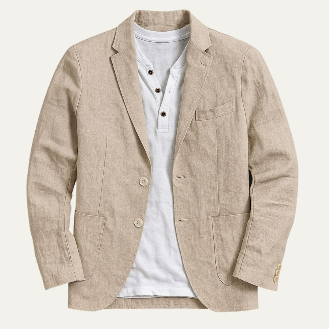 Mens Blazer with Classic Collar and Button Cuffs