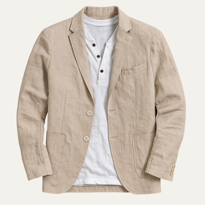 Mens Blazer with Classic Collar and Button Cuffs
