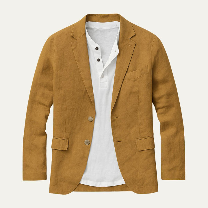 Mens Blazer with Classic Collar and Button Cuffs