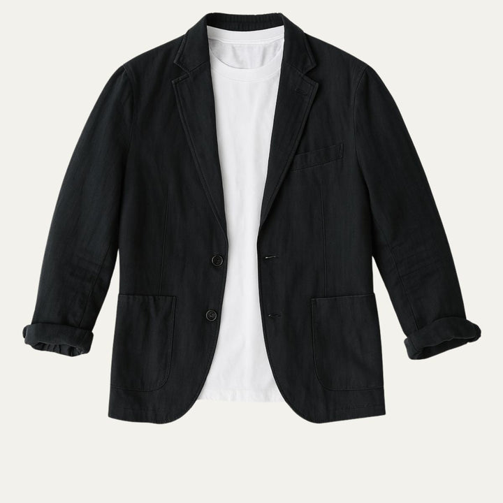 Mens Blazer with Notch Lapels and Front Pockets