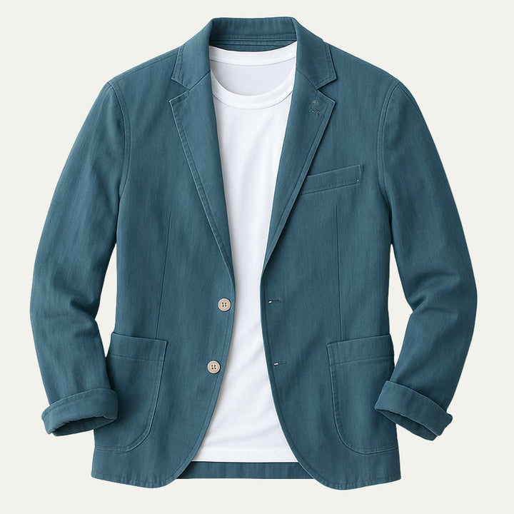 Mens Blazer with Notch Lapels and Front Pockets