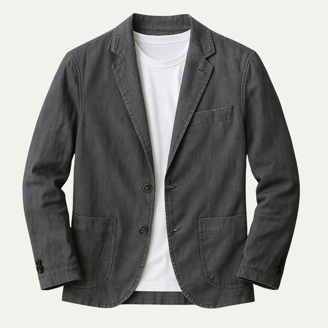 Mens Blazer with Notch Lapels and Front Pockets