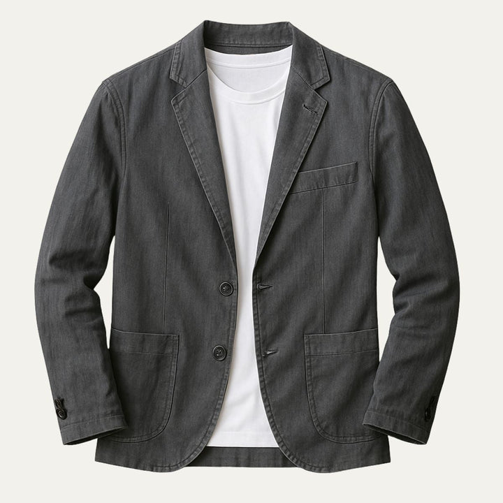 Mens Blazer with Notch Lapels and Front Pockets