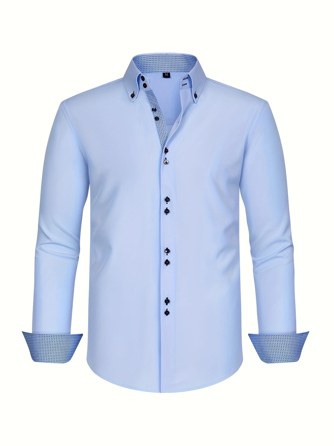 Men’s Double-Breasted Shirt with Contrast Cuffs