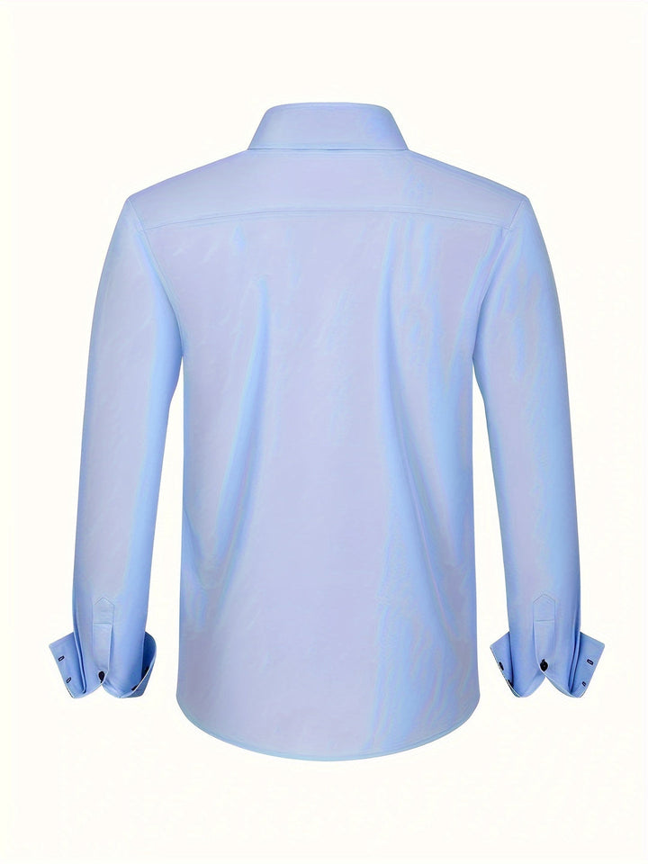 Men’s Double-Breasted Shirt with Contrast Cuffs