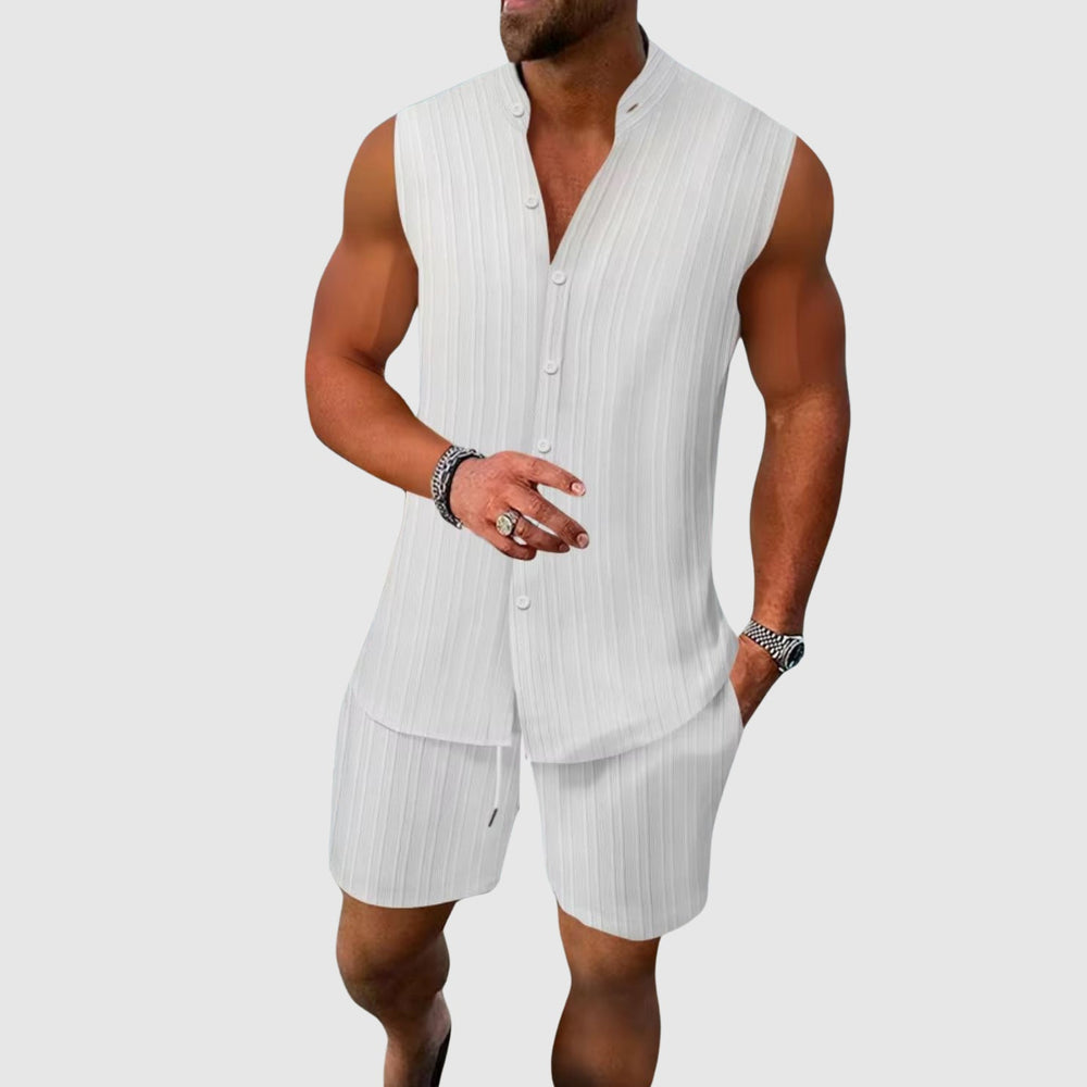 Men’s Duo Set with Sleeveless Vest and Drawstring Pants
