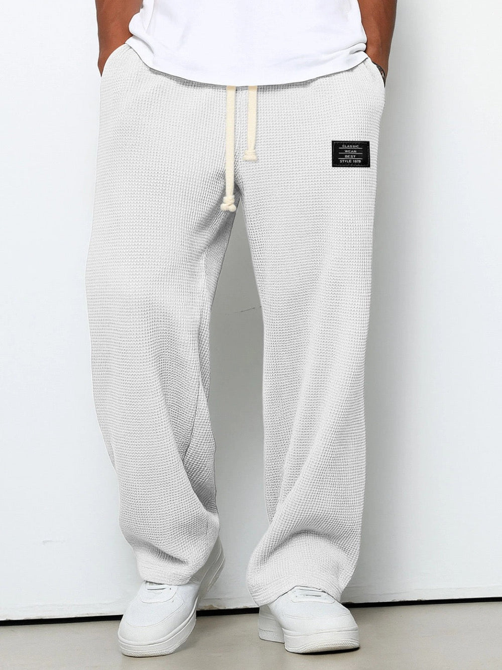 Men’s Joggers with Adjustable Waistband and Wide Leg Design
