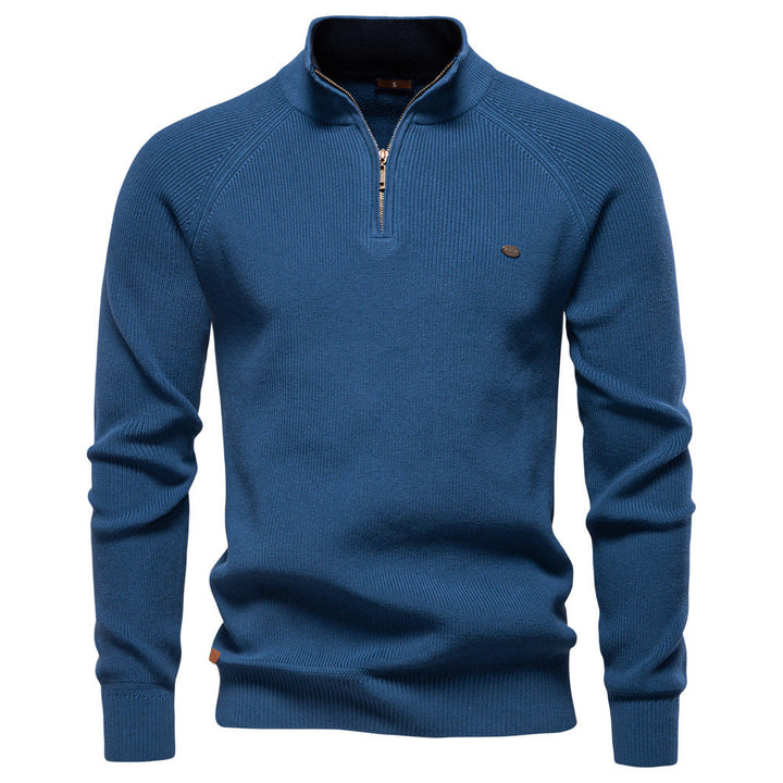 Men’s Luxury Half Zip Jumper with Silky Interior and Breathable Design