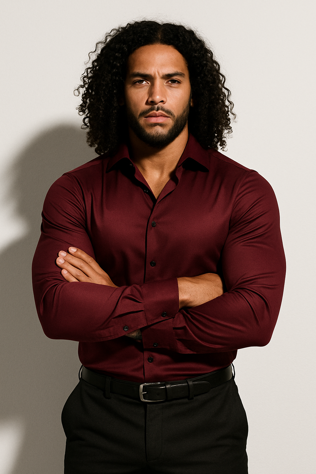 Men’s Modern Shirt with Point Collar and Button Cuffs